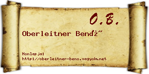 Oberleitner Benő névjegykártya